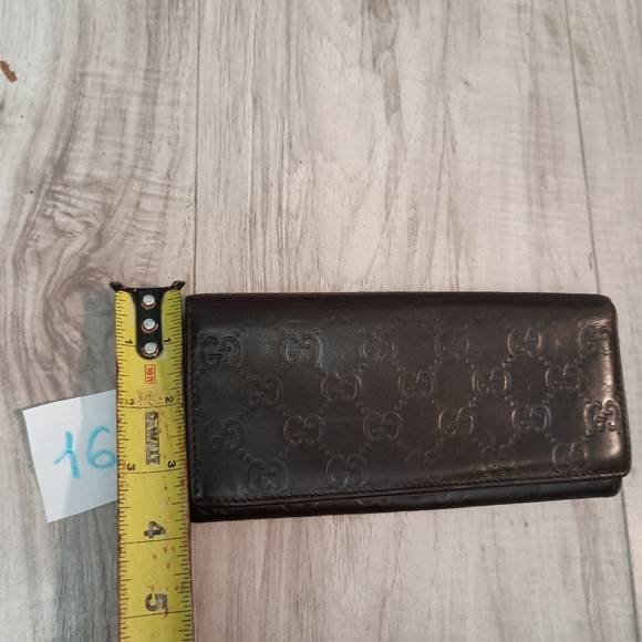 Bi-fold long wallet Hook Brown leather - Picture 10 of 11